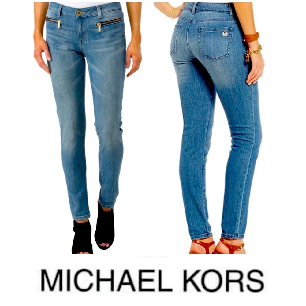 Michael Kors Light Blue Denim Izzy crops skinny Jeans